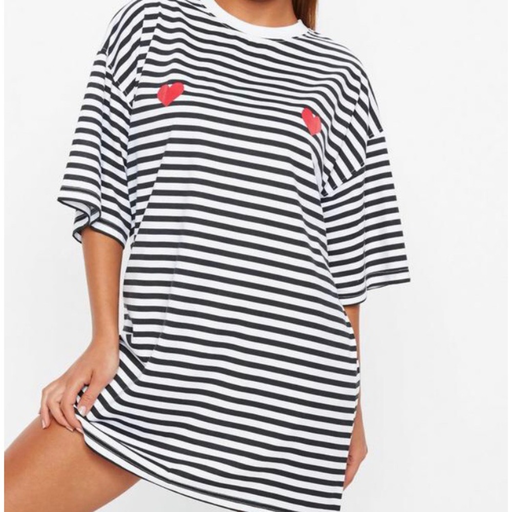Missguided Stripe T Shirt Dress